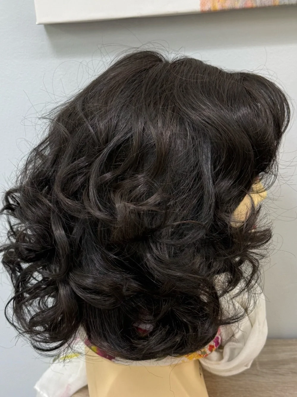 Curly dark brown black wig, Belle Tress, Devotion in Coffee without Cream, Lace